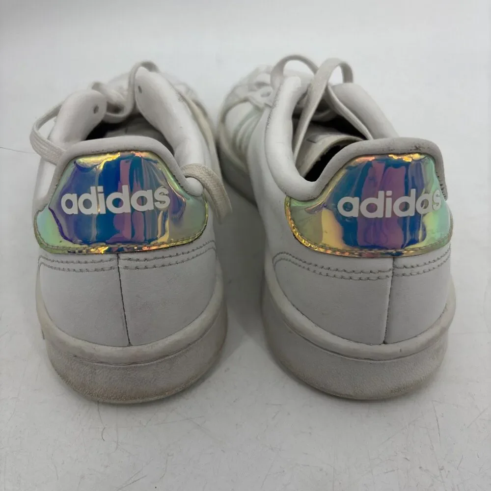 Adidas Grand Court Cloudfoam White Holographic Sneakers Women's US 7.5 Shoes